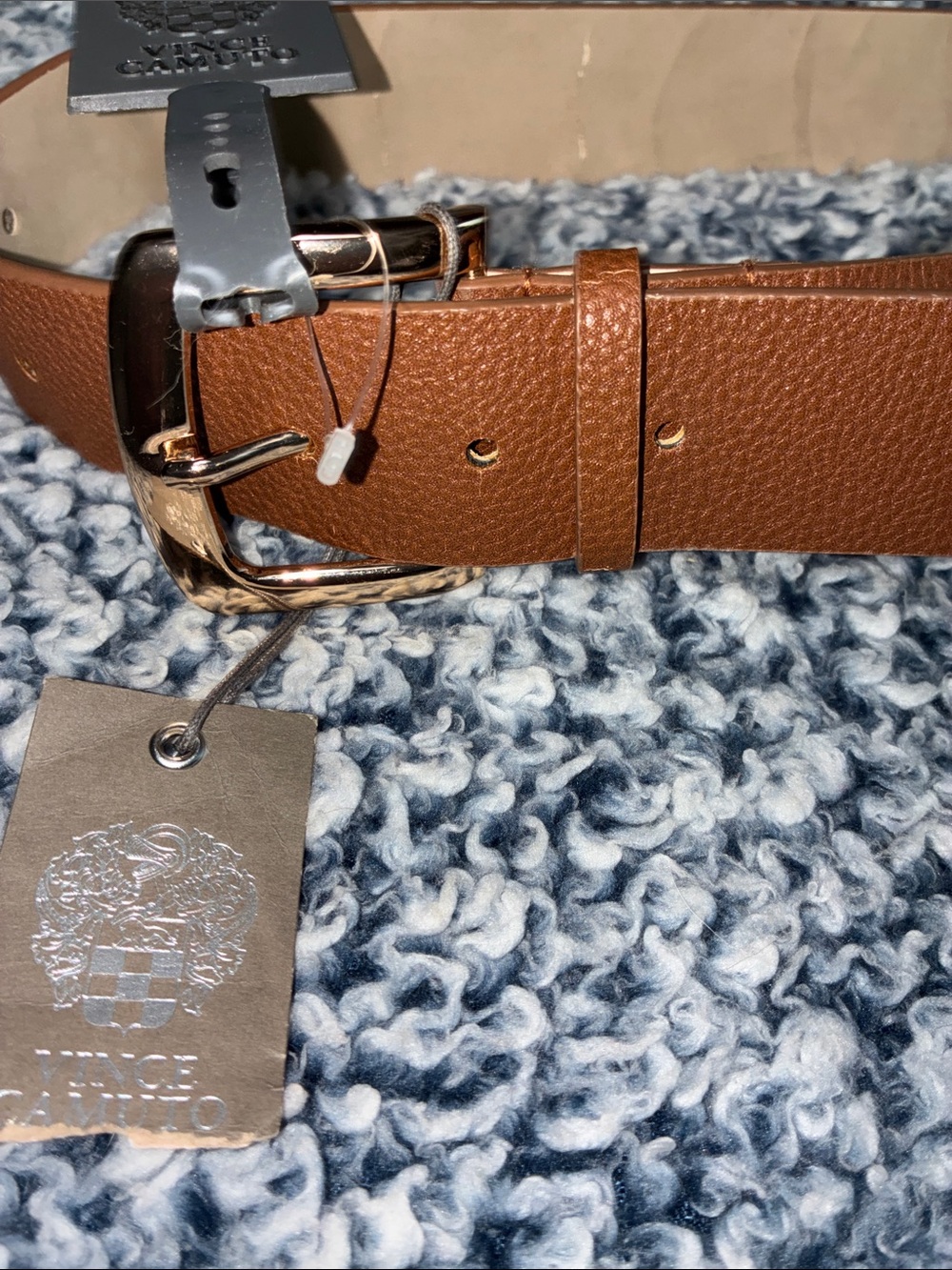 NWT Vince Camuto cognac brown vegan leather belt bag. Size L - Picture 6 of 9
